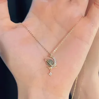 【KT DADA】和田玉項鍊 氣質項鍊 百搭飾品 項鍊 鎖骨鍊 星球項鍊 純銀項鍊 吊墜 吊飾 閨蜜