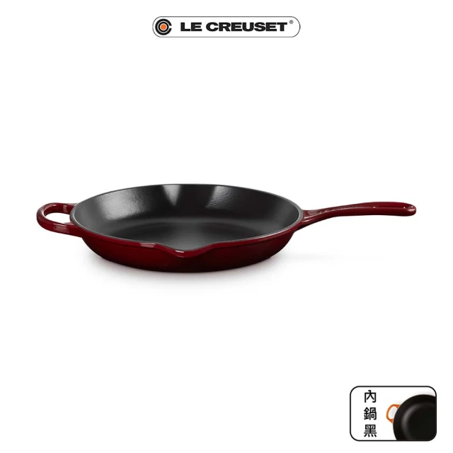 Le Creuset 典藏琺瑯鑄鐵鍋單耳單柄圓煎盤26cm(醇酒紅)