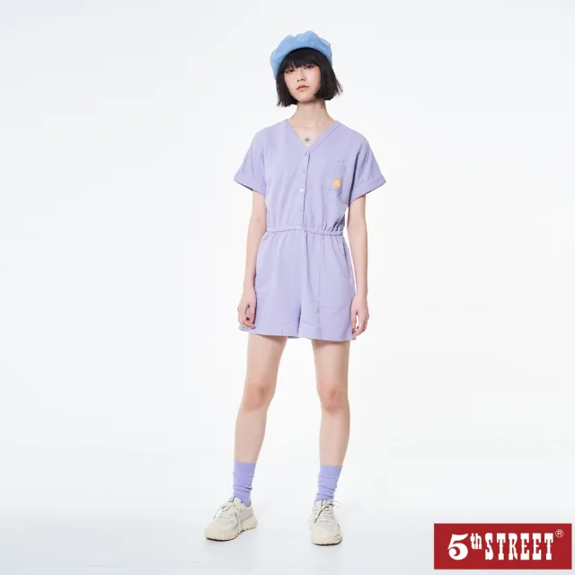 【5th STREET】女裝 連身短褲 短褲 V領 粉紅 紫色 黑色(9A6700)