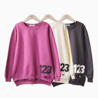 【betty’s 貝蒂思】網路獨賣★123數字印花內刷毛T-shirt(共三色)