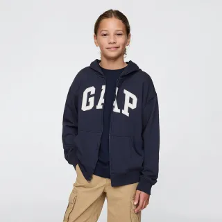 【GAP】男童裝 Logo刺繡連帽外套-海軍藍(743966)