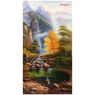 【ArtLife 藝術生活】A030高級手繪油畫_山水_80x160cm(五行風水畫、打造居家好運宅、手繪系列、擺飾畫)
