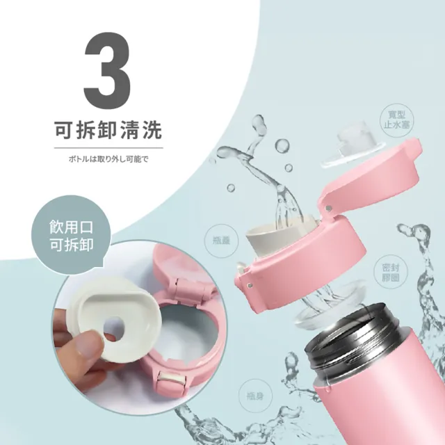 【FUJI-GRACE 日本富士雅麗】買1送1 輕時尚316彈跳保溫瓶450ml(FJ-954*2)