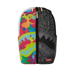 【SPRAYGROUND】炫染圖騰可拆兩用後背包(黑色)