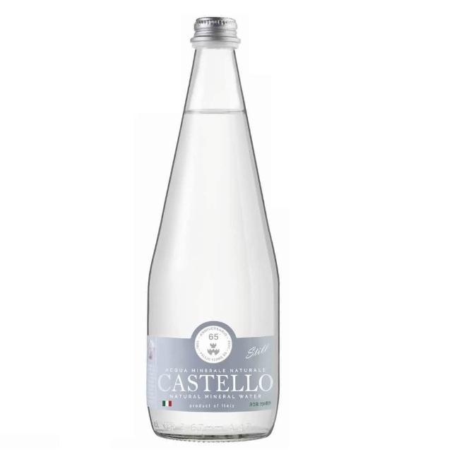 即期品【CASTELLO MINERAL WATER】卡司得洛天然礦泉水750ml 6瓶入 義大利  玻璃瓶裝 