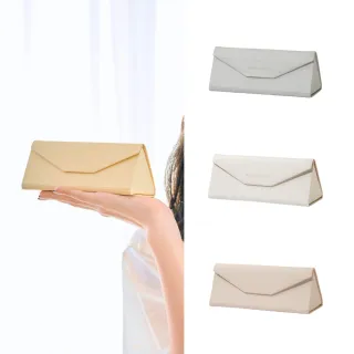 【Premium Authentic】PA．折疊收納皮革眼鏡盒-黃白系列任選-附彩盒(PA 真皮 眼鏡盒 送禮)