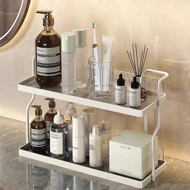 【樂居家】奶油風 雙層置物架(壁掛置物架 調味罐收納架 瓶罐收納架 桌面置物架)