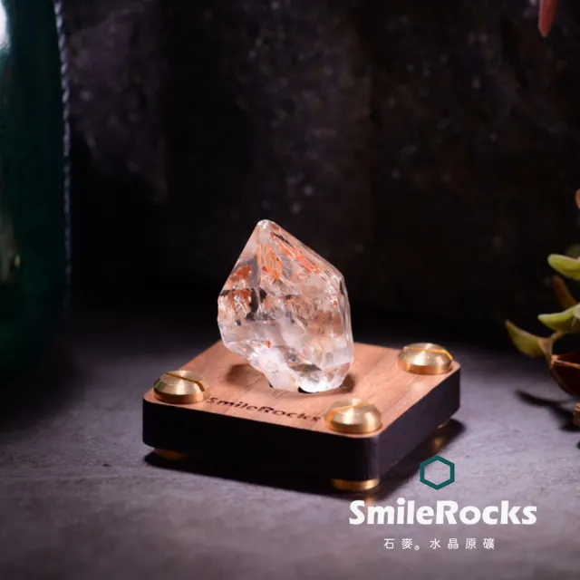 【SmileRocks 石麥】石麥水晶原礦 白水晶原礦No.623670252(SmilePad 4.5X4.5底板)