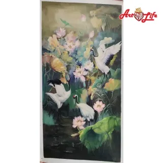 【ArtLife 藝術生活】B002高級手繪油畫_花卉_80x160cm(五行風水畫、打造居家好運宅、手繪系列、擺飾畫)