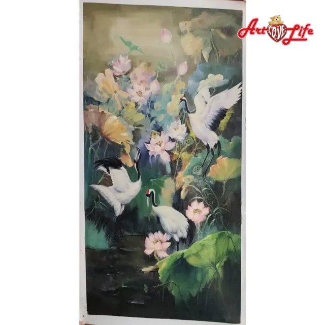 【ArtLife 藝術生活】B002高級手繪油畫_花卉_80x160cm(五行風水畫、打造居家好運宅、手繪系列、擺飾畫)