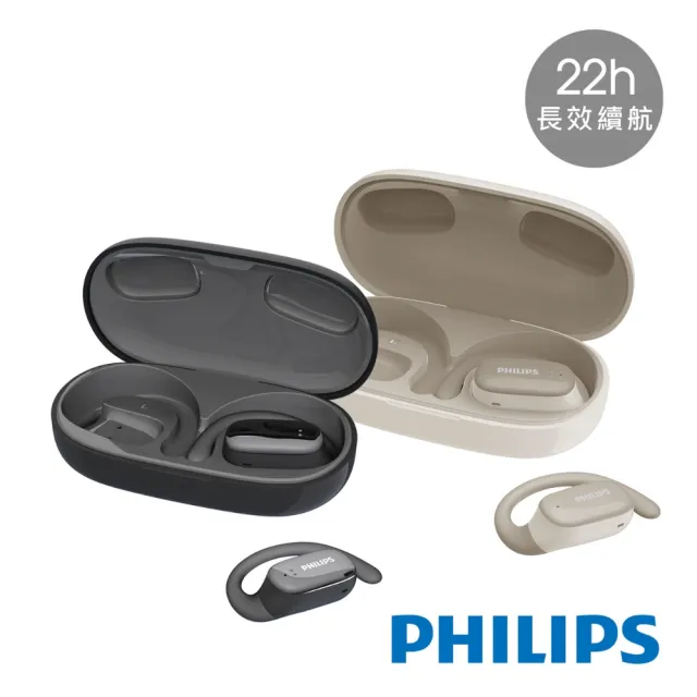 【Philips 飛利浦】長續航開放式真無線藍牙運動耳機-TAT3708