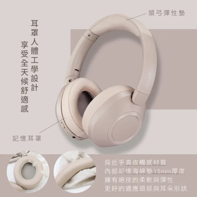 【KINYO】無線藍牙頭戴式耳機(兒童適用 耳罩式 BTE-3865)