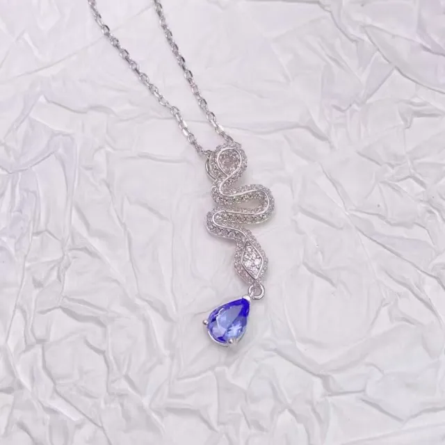 【勝弘珠寶】925銀蛇步青雲坦桑石項鍊