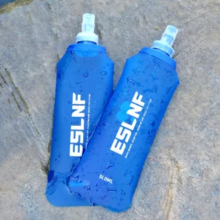 【Dagebeno荷生活】可折疊擠壓式出水運動軟水壺 食品級TPU便攜收納折疊水袋(2入)