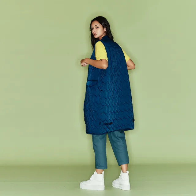 【ICHE 衣哲】Cop.Copine 法式簡約絎縫設計率性長版背心罩衫