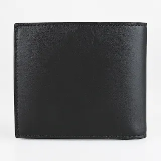 【Paul Smith】Paul Smith 金字燙印LOGO彩色條紋設計小牛皮短夾(黑)