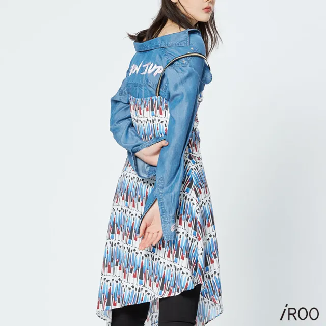 【iROO】印花不對稱背心