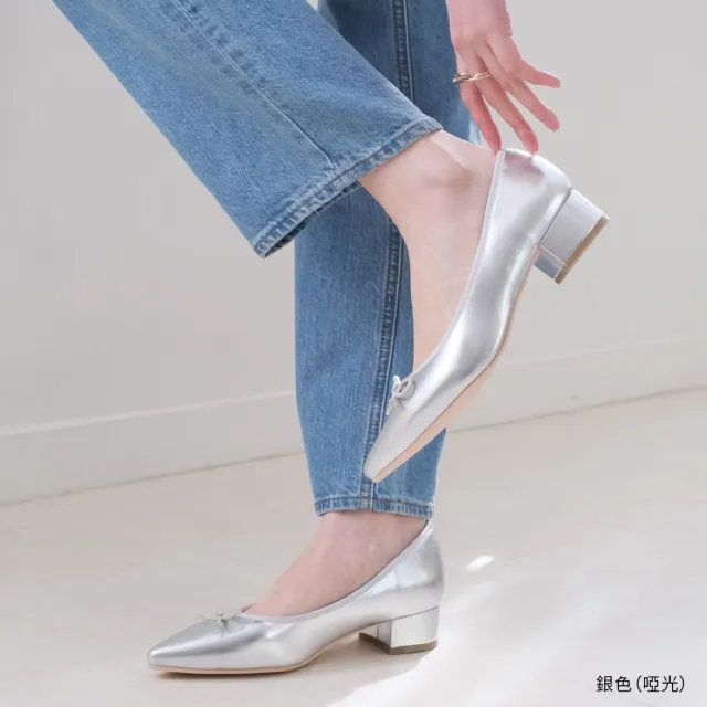 【AmiAmi】女款尖頭蝴蝶結高跟鞋 粗跟腳不痛｜單色 七色(CX2222)