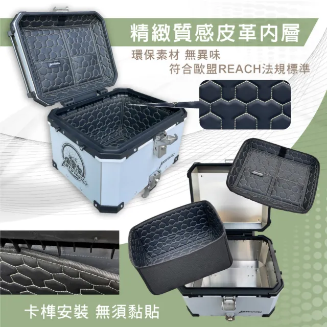 【Astutain】阿斯圖坦 65L 鋁合金車尾箱 機車後箱 機車後備箱 機車置物箱 機車行李箱 鋁箱(多色任選)