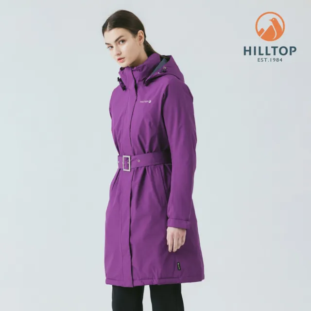 【Hilltop 山頂鳥】GORE-TEX單件式防水石墨烯羽絨長大衣外套 女款 紫｜PF21XF99ECJ0