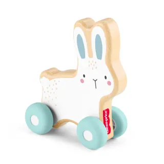 【Fisher price 費雪】木製推著走小兔子(寶寶安撫/嬰兒玩具/彌月禮/新生兒)
