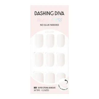 【DASHING DIVA】MAGICPRESS 薄型素色美甲片_柔霧糖絲(免照燈 可修剪 素色 奶油米白)
