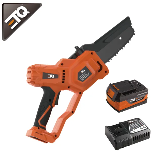 【ETQ USA】20V鋰電迷你鏈鋸-4.0快充套裝(主機+4.0Ah鋰電池+5A快充)