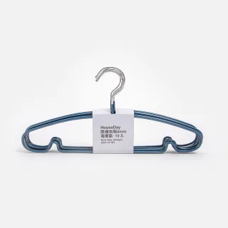 【特力屋】10入組 HOUSE DAY 防滑衣架 4mm 海軍藍