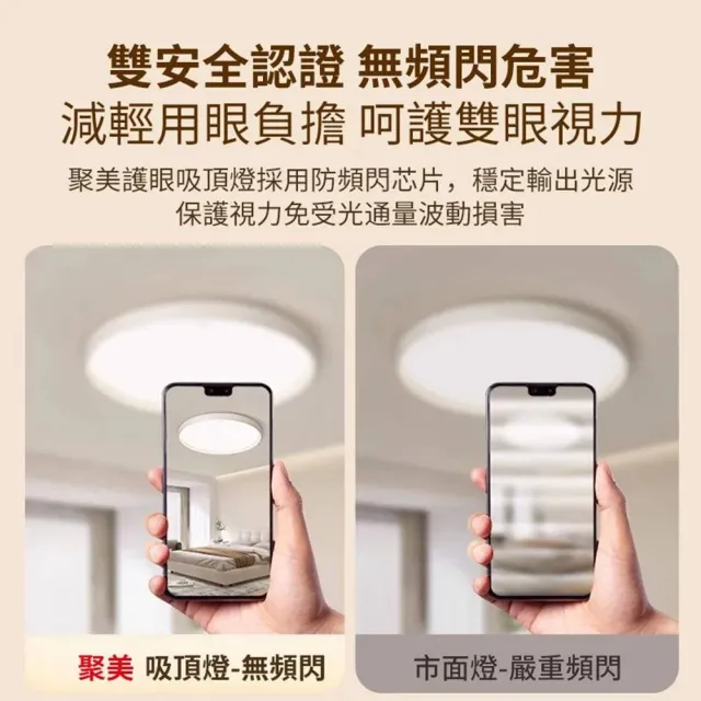 【聚美照明】LED圓形全光譜吸頂燈 60CM8000lm高亮護眼燈(防藍光/6-8坪適用/APP三色無極調光)