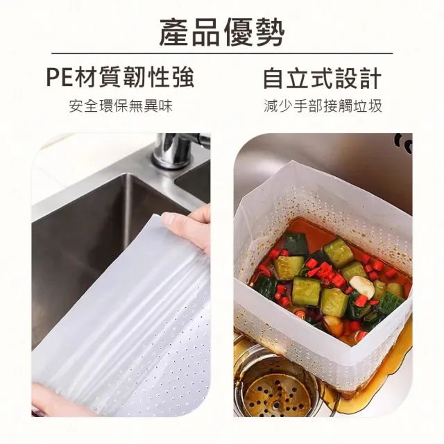 【原家居】廚餘瀝水袋-2包 60片入(廚餘袋 水槽廚餘瀝水袋 瀝水袋 廚房清潔 廚房濾水袋 水槽過濾網袋)