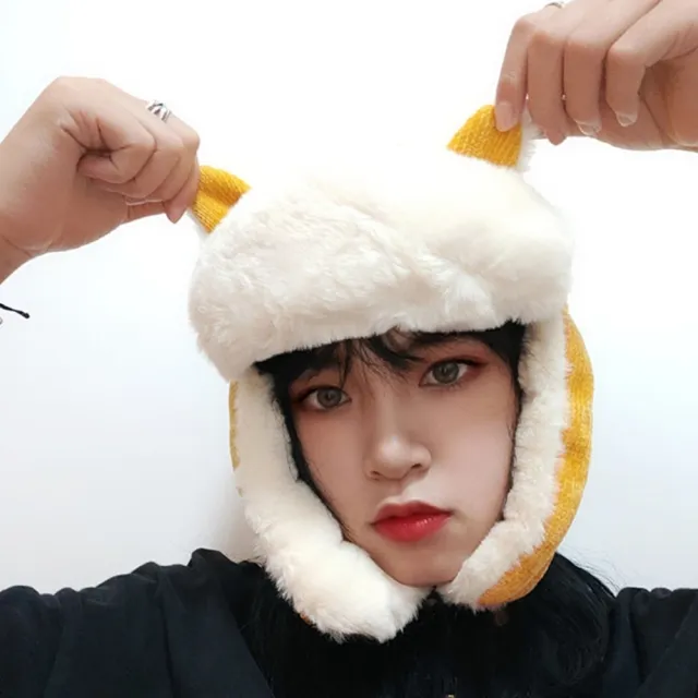 【橘魔法】尖尾貓耳朵拼接毛絨雷鋒帽(護耳帽 帽子 大童 中性款 女童 男童 兒童 親子款 寒流)