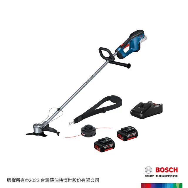 【BOSCH 博世】18V 免碳刷割草機 GFR 18V-23 (4.0Ahx2)