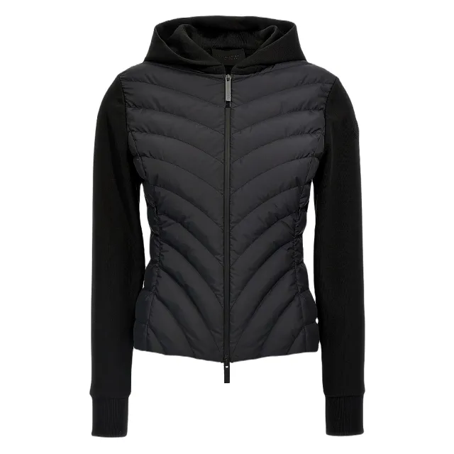 【MONCLER】女款 前襟羽絨棉質拼接外套-黑色(1號USA-S、2號USA-M)