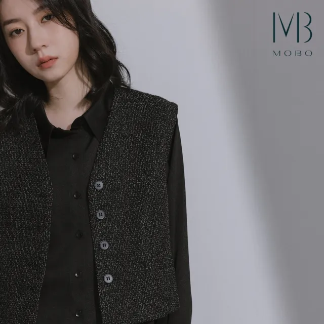 【MO-BO】小香風花紗呢料背心