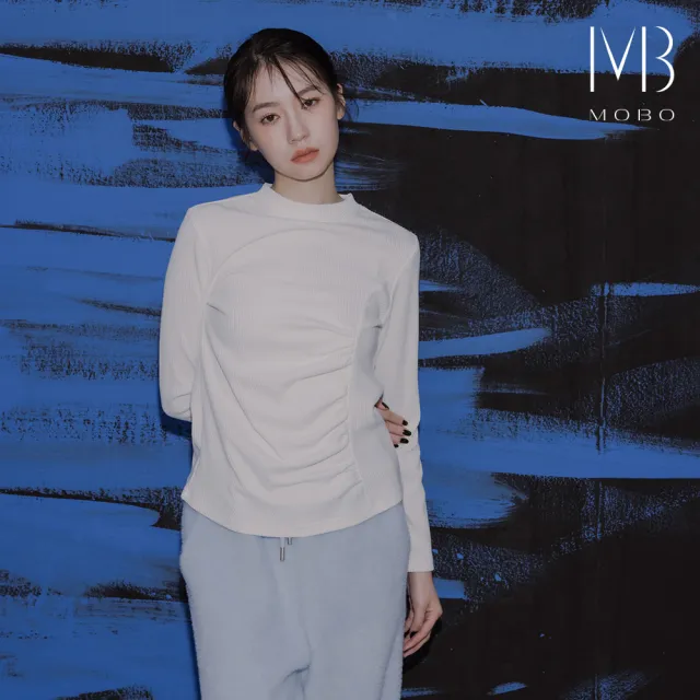 【MO-BO】抽皺抓摺坑條上衣