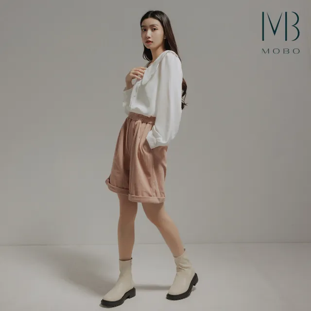 【MO-BO】燈芯絨反摺短褲