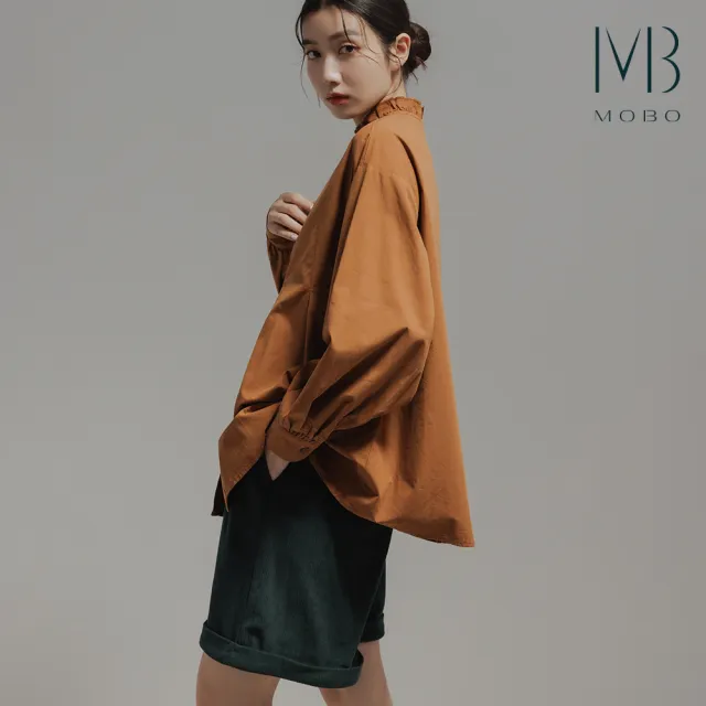 【MO-BO】燈芯絨反摺短褲
