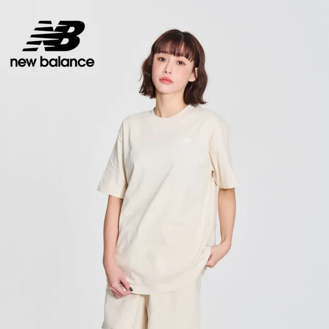 【NEW BALANCE】NB 刺繡LOGO短袖上衣_女性_灰/黑/杏_WT41501AHH_WT41501BK_WT41501LIN(美版 版型偏大)