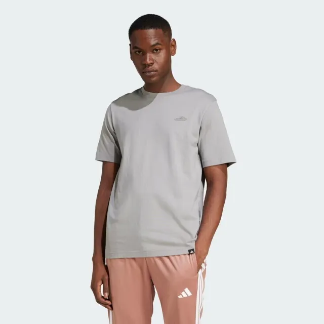 【adidas 愛迪達】M L Slide Tee 男 T恤 運動上衣 休閒短袖 拖鞋印花 舒適 灰(JJ4004)