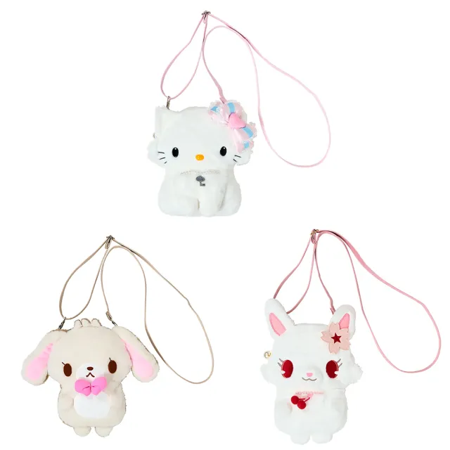 【SANRIO 三麗鷗】雙11 平成吉祥物系列 絨毛造型斜背包 側背包