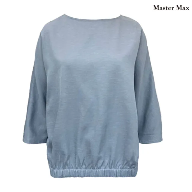 【Master Max】棉麻寬領簡約下擺鬆緊七分袖上衣(8327034)