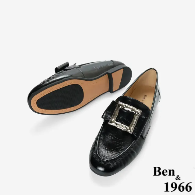 【Ben&1966】Ben&1966高級頭層牛皮個性方釦樂福鞋-25613