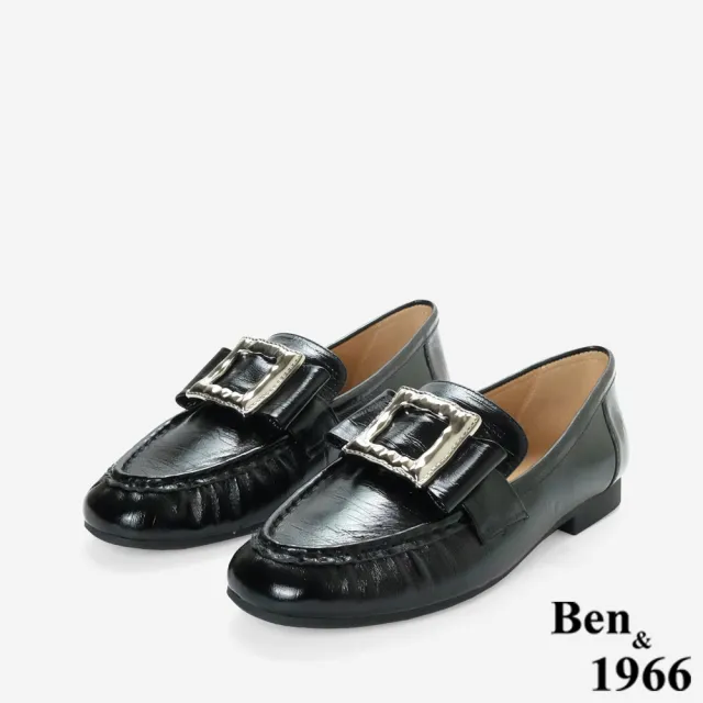 【Ben&1966】Ben&1966高級頭層牛皮個性方釦樂福鞋-25613