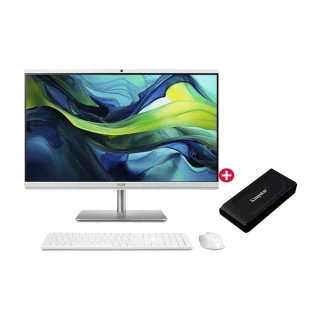 【Acer 宏碁】1TB 外接SSD 組★27型Ultra 7 AIO液晶電腦(Aspire C27-195ES/Ultra 7-155U/16G/1TB SSD/W11)