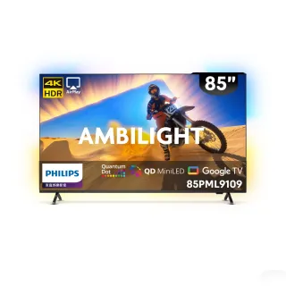 【Philips 飛利浦】85型4K QD Mini LED 144Hz VRR Google TV 智慧顯示器(85PML9109)