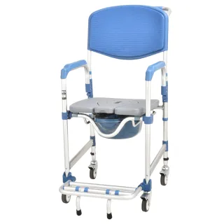 【EARISE 雅蘭仕】輪式椅坐便器 老人可洗澡椅 多功能移動馬桶(板材防水護理/多功能坐便椅)