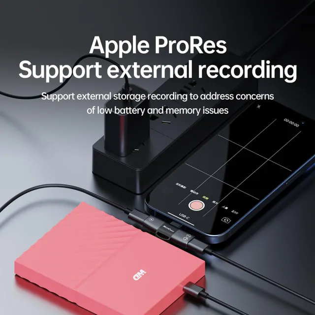 【Bill Case】高階DAC支持Apple ProRes多功Type-C快充音源轉接頭 鈦黑(支持iPhone15 16全新系列)
