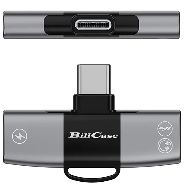 【Bill Case】高階DAC支持Apple ProRes多功Type-C快充音源轉接頭 鈦黑(支持iPhone15 16全新系列)