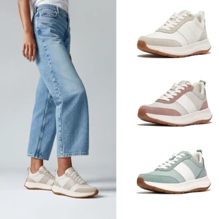 【FitFlop】F-MODE皮革麂皮異材質厚底休閒鞋女(三色)