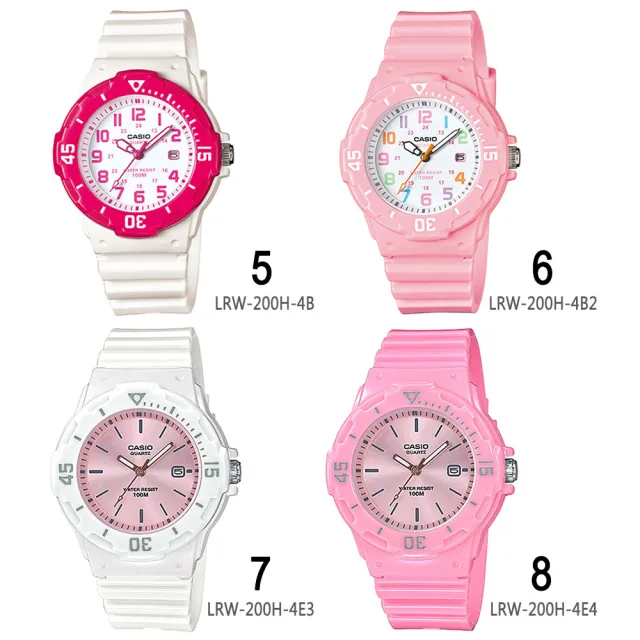【CASIO 卡西歐】潛水風格輕巧迷你運動女錶-LRW-200H系列 情人節 送禮(20款可選)